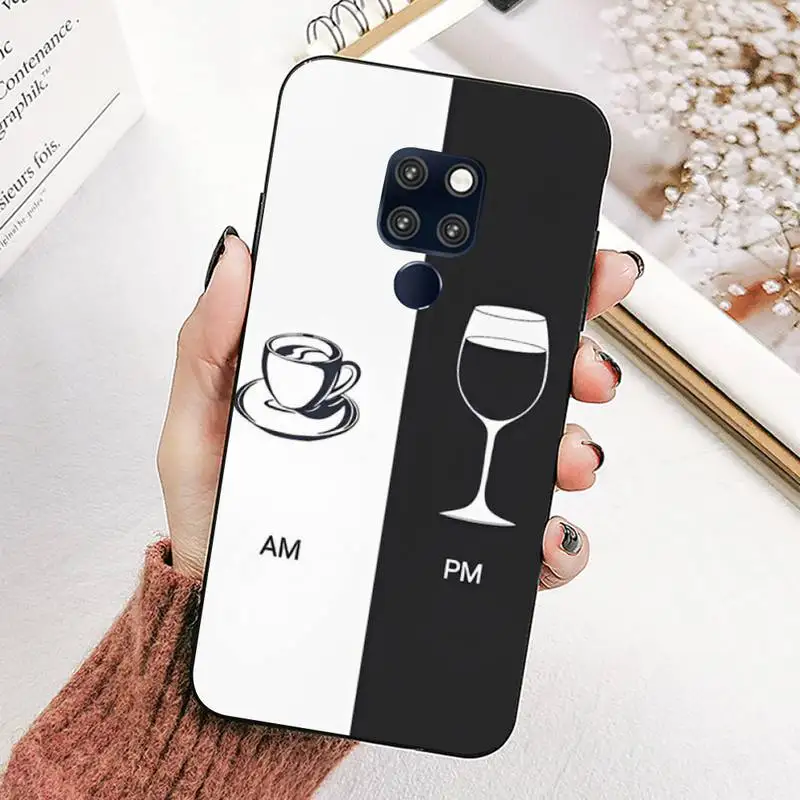 Coffee Wine Cup Phone Case for Huawei Mate 20 10 9 40 30 lite pro X Nova 2 3i 7se images - 6