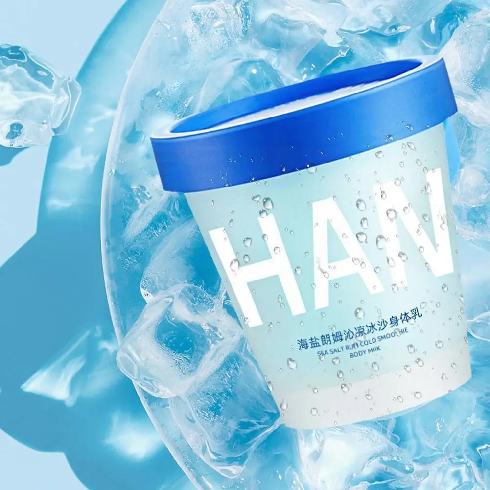 

200g Sea Salt Lamb Refreshing Smoothie Body Lotion Refreshing&Moisturizing Lotion Relaxation SPA Exfoliation Scruber Bath S T3P8