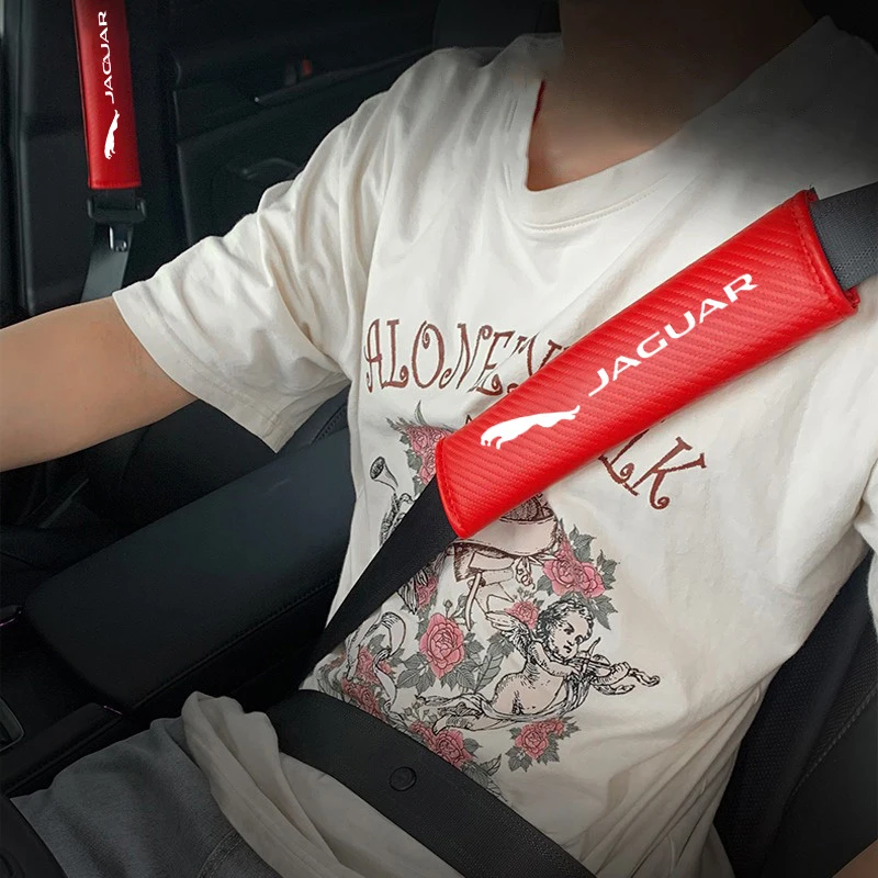 

Кожаный чехол на ремень безопасности автомобиля из углеродного волокна для Jaguar XFL XEL E-PACE F-PACE F-TYPE XJ I-PACE X-TYPE XE XK XF C-X75 X-X16