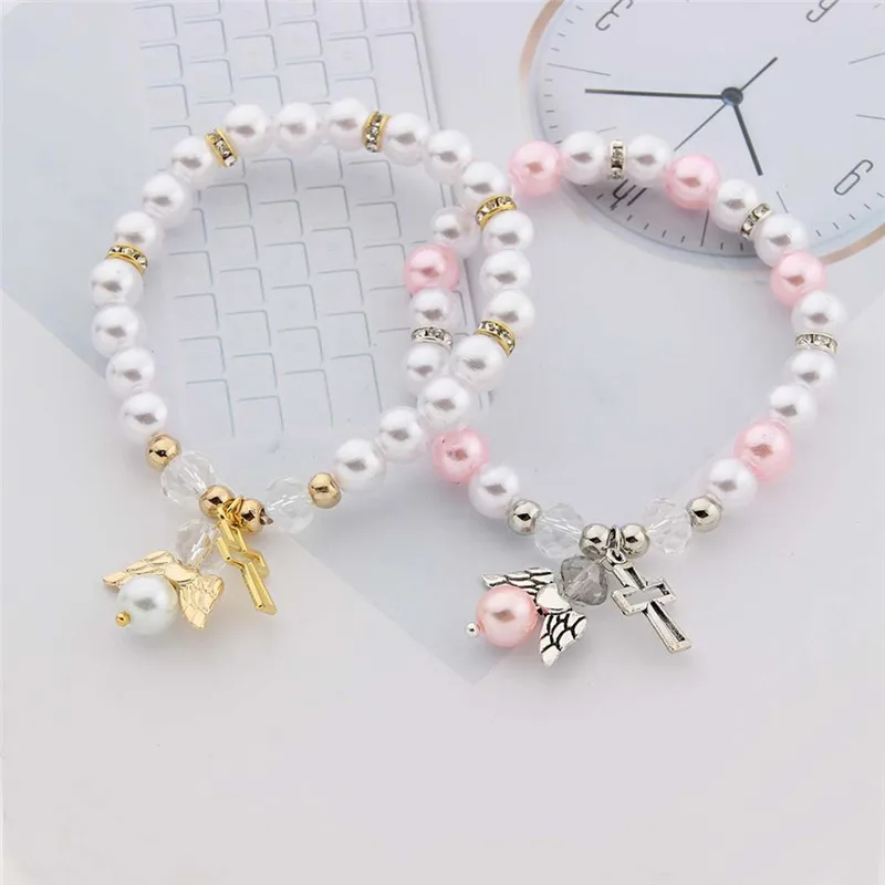 

5/10Pcs Communion Gifts for Guests Baby Shower Christening Favors Bracelet Angel Girl Boy Baptism Gift Souvenirs Party Favors