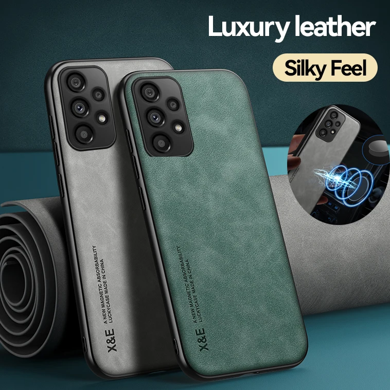 

Magnetic Sheepskin Leather Case For Samsung Galaxy S22 Ultra S21 S20 FE Plus Note 20 A51 A71 A13 A73 A52s A52 A53 5G Soft Cover