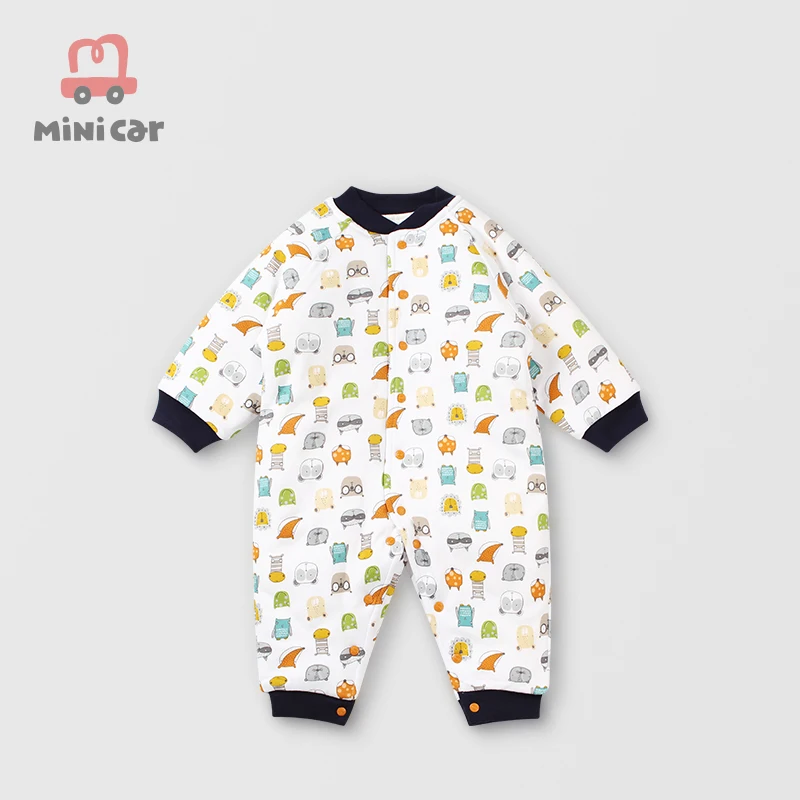 

Baby's one-piece Romper baby crawling clothes autumn winter long sleeve going out clothes cutting Plush thin cotton