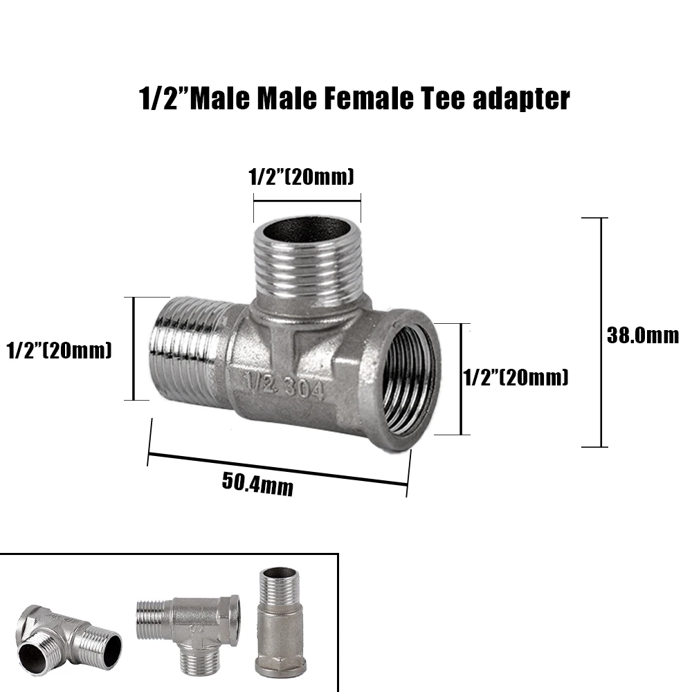 

Редукционный угловой тройник из нержавеющей стали 1/2" 3/4"