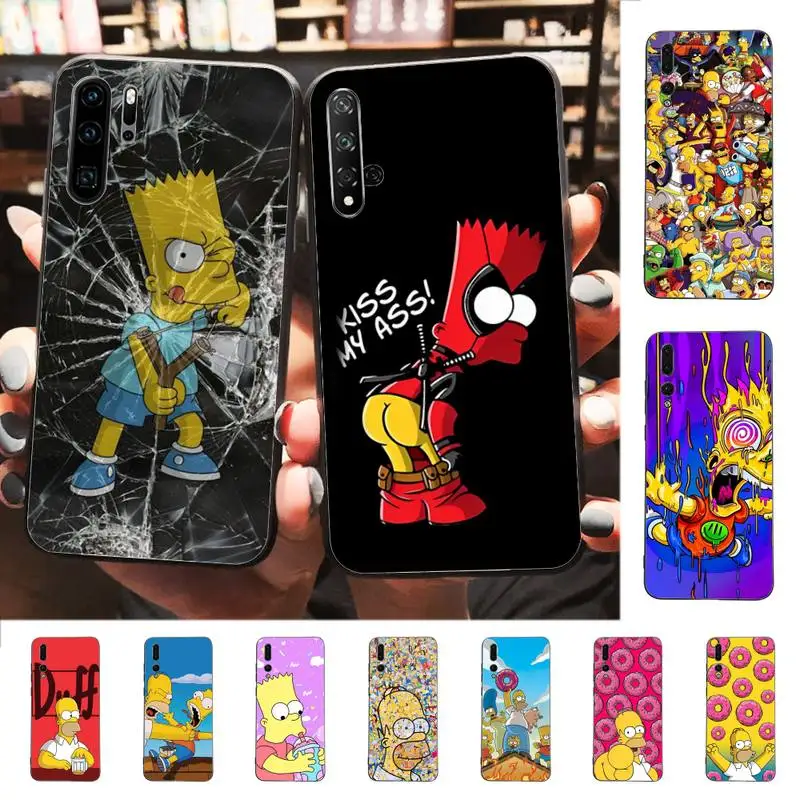 

Funny Cartoon Homer Family Phone Case for Huawei P30 40 20 10 8 9 lite pro plus Psmart2019