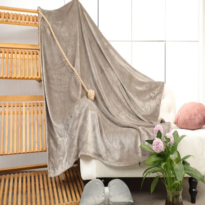 

Теплое фланелевое одеяло для зимы, мягкое покрывало для дивана, кровати, путешествий, однотонное женское покрывало