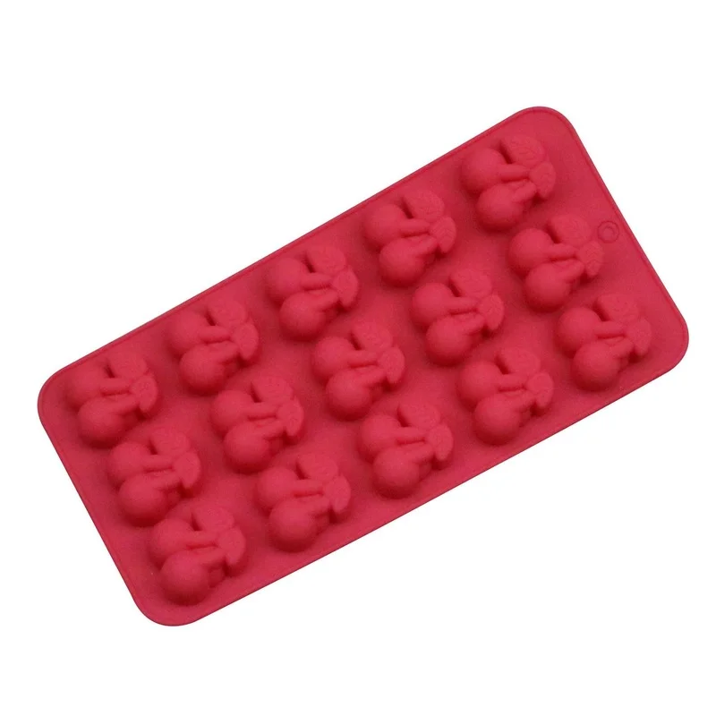 

New Cherry Chocolate Molds 15 Cavity Fruit Shape Silicone Wedding Candy Baking Molds Cupcake Cake Decorations Ice Mold DIY 3D