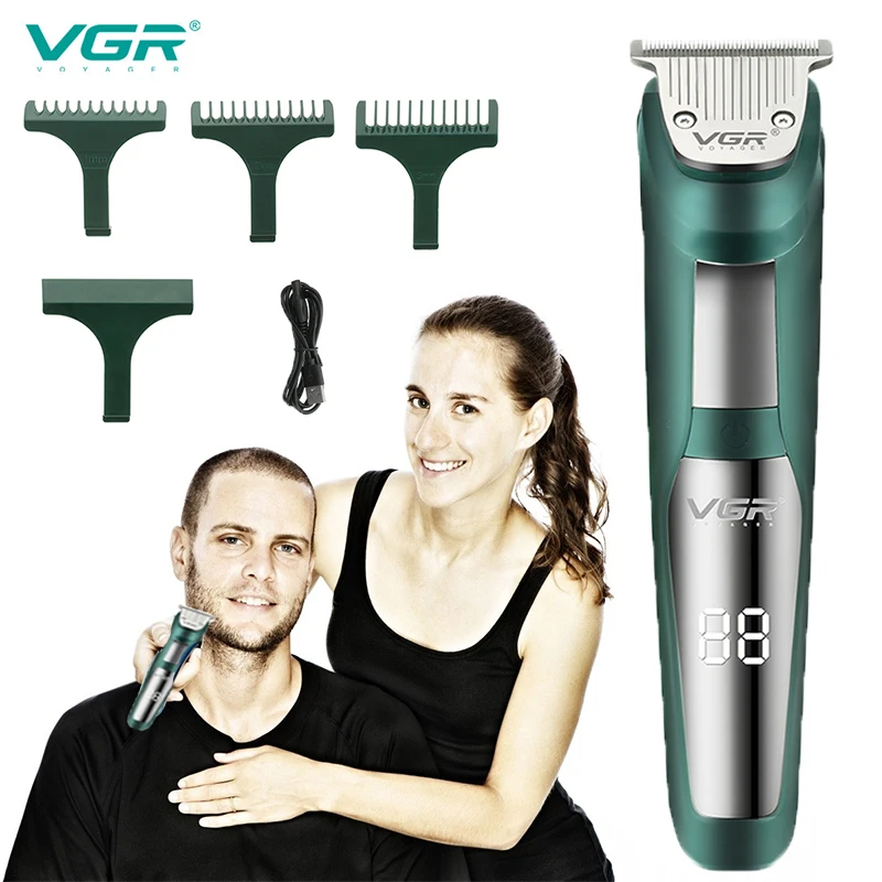 

Waterproof Hair Clipper Electric LED Display Barber Tool Clipper Shaving Hair Carving Oil Head Push Scissors 292