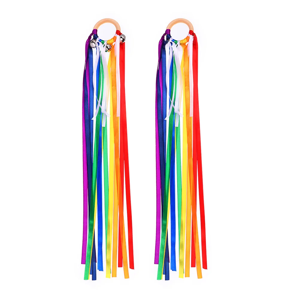 

Rainbow Ribbonhand Outdoor Ribbons Kids Streamers Sensory Dancingdance Waldorf Kite Baby Streamer Gymnastics Colorful Game