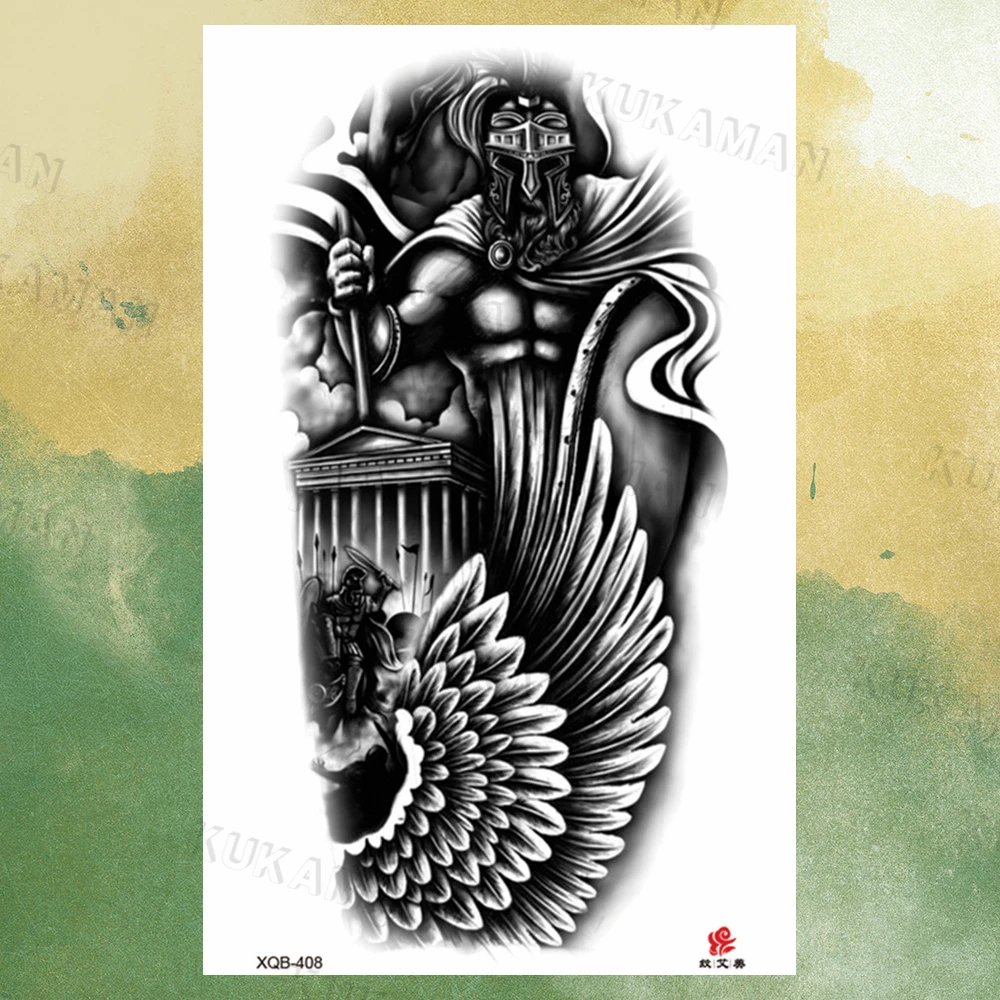 Временные татуировки для мужчин женщин черный скелет Лев слон роботизированная