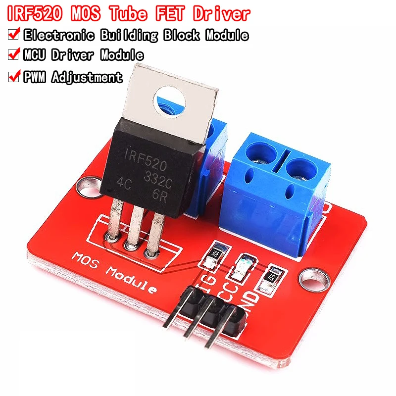 Фото 0-24 В верхняя кнопка Mosfet IRF520 модуль драйвера MOS для Arduino MCU ARM Raspberry pi №1