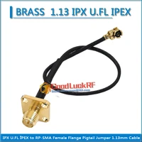 1 13 ipx u fl ipex to rp sma rpsma rp sma female 4 hole flange rf coaxial pigtail jumper 1 13mm extend cable low loss