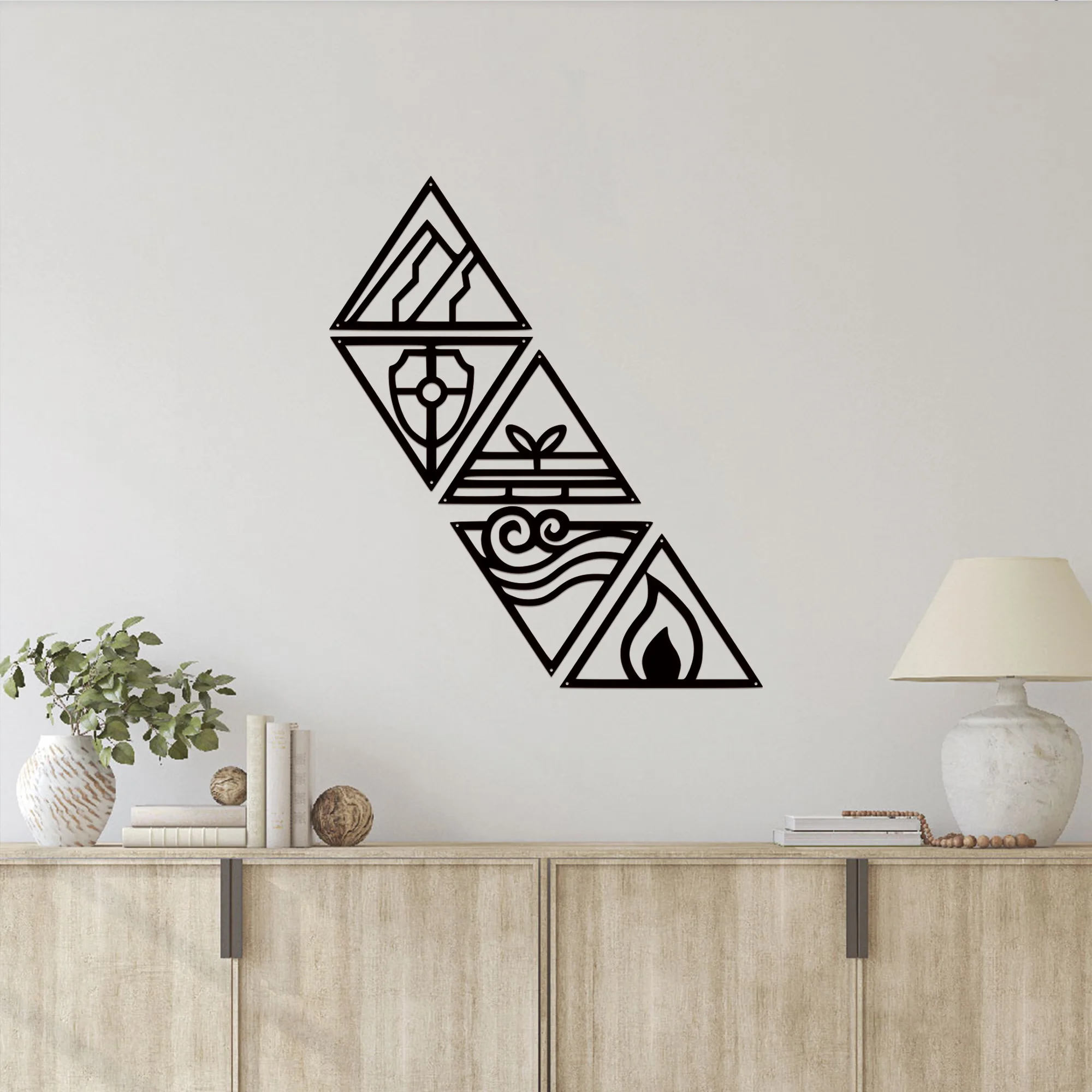 1 шт. металлическое настенное украшение с пятью элементами простое