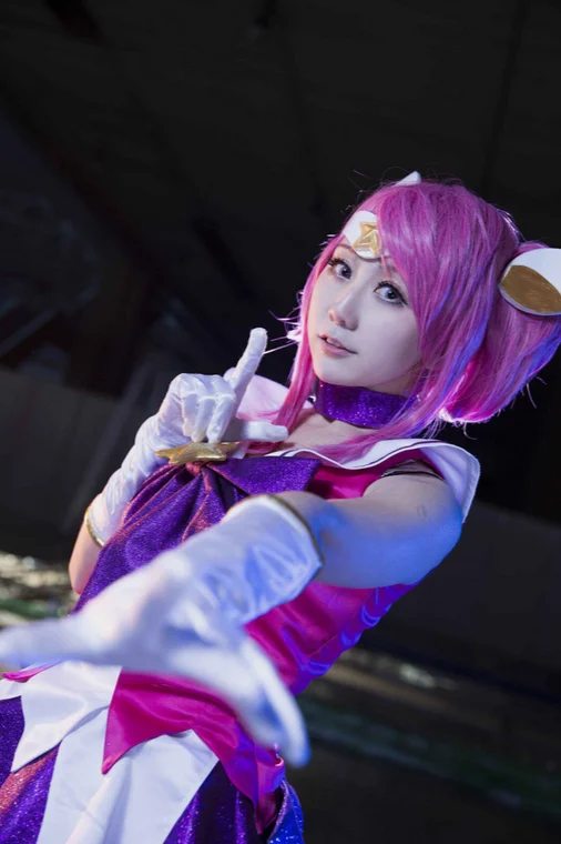 Розовый парик для косплея Lady of Luminosity Lux Star Guardian с хвостиками
