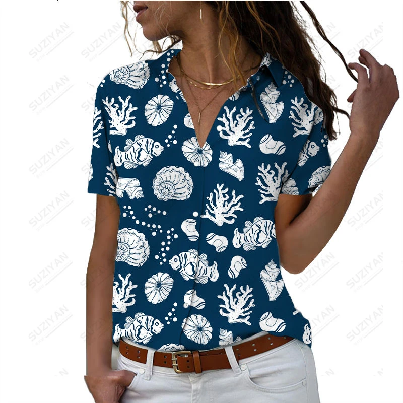

Oversized 3D floral print Women's Shirts Casual Loose Short Sleeve Tops Elegant Elegant Street Clothing Hot Sale in Summer 2023