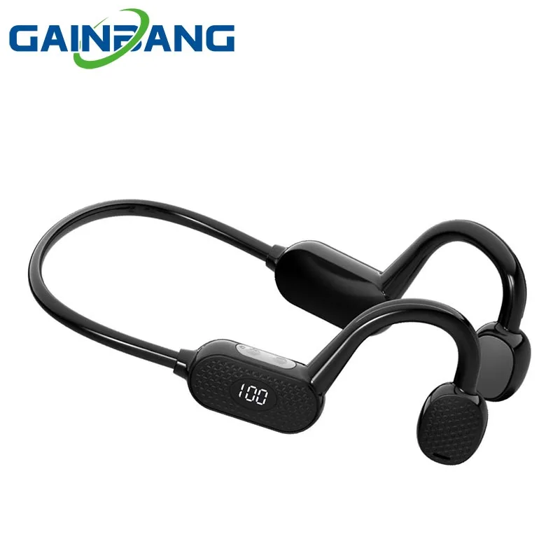 

Bone Conduction Earphones Wireless Bluetooth Headphones Stereo Hand-free Music Earbuds Outdoor Sport Waterproof Headset With Mic