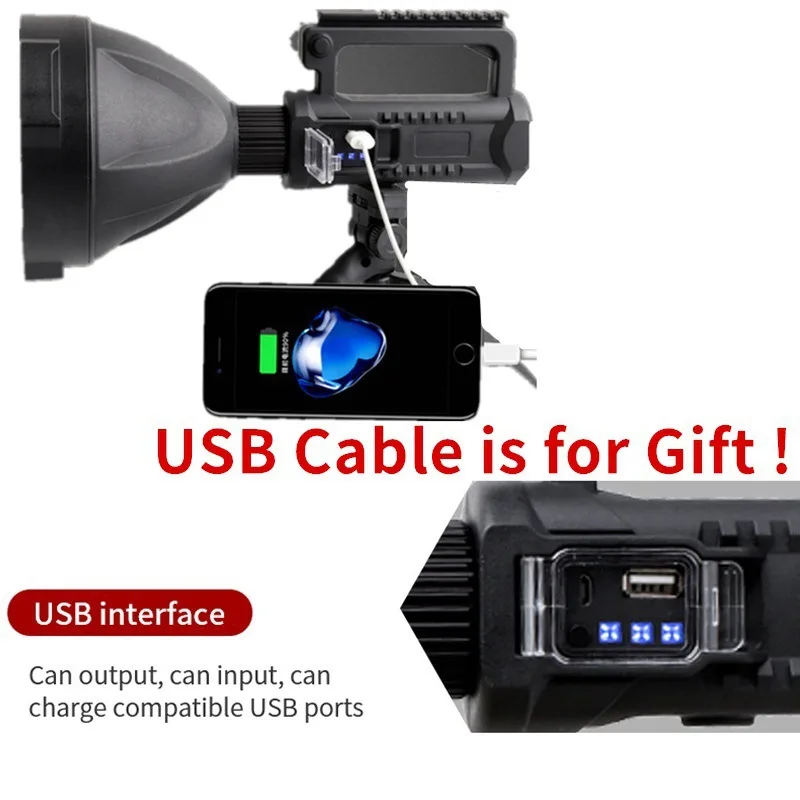 Светодиодный фонарь P50/P70 мощный поисковый светильник USB-зарядка уличный