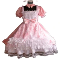 lolita punk gothic maid in pink dress role play costume customization