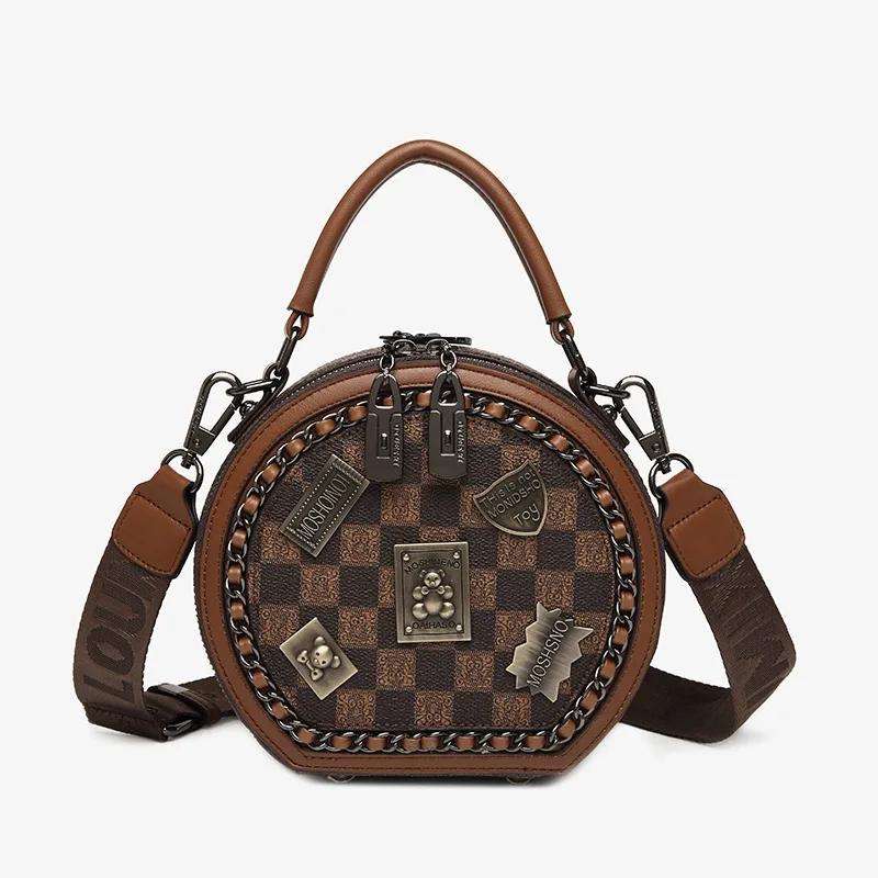 2023 new niche senior sense of women's bags retro single shoulder crossbody bags handbag fashion ladies small round bag