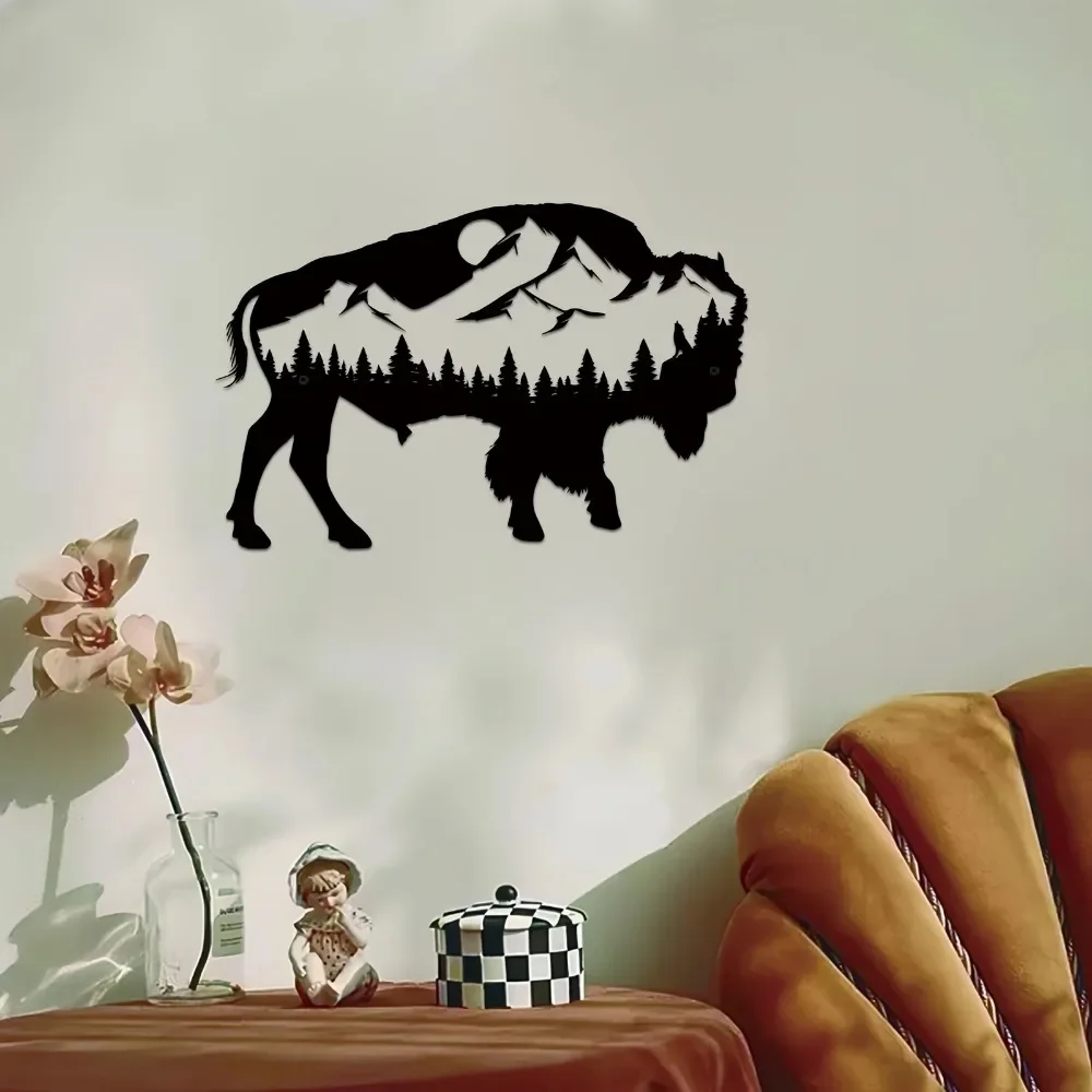 Металлический Настенный декоративный знак дикой коровы украшение для спальни