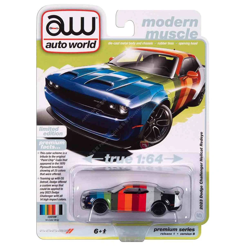 Auto World AW1:64 Challenger Hellcat Silverado F150 Пикап Mustang GT сплав имитация модели автомобиля
