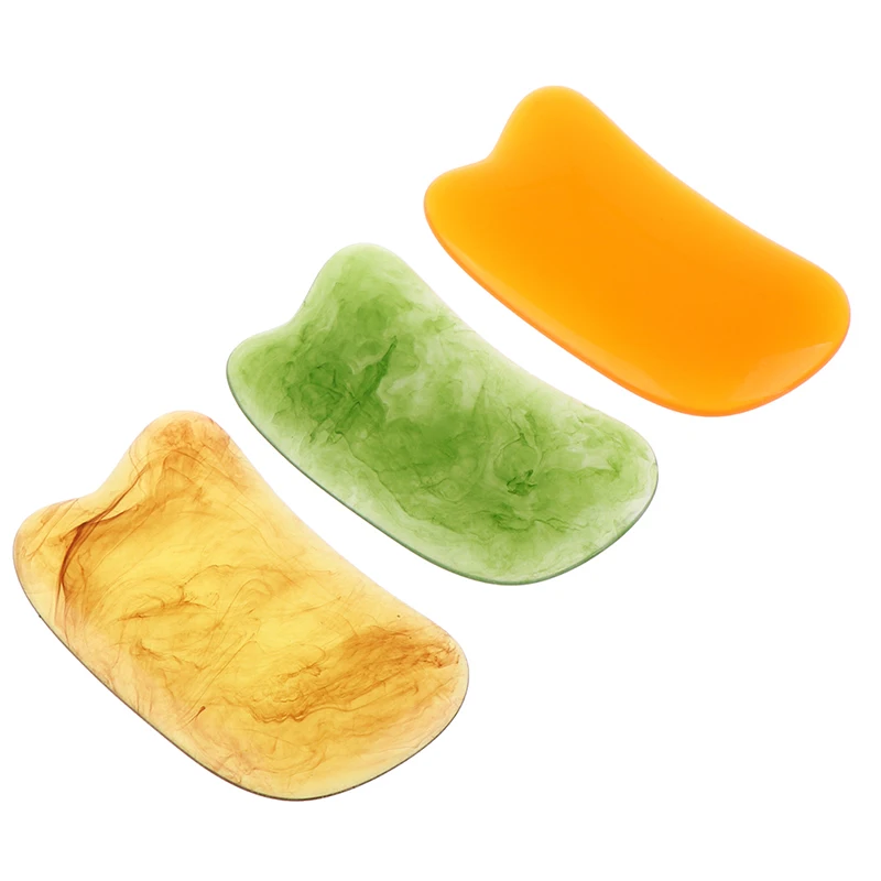 

Массажный скребок из прочной смолы, массажер для лица, акупунктура, гуаша, доска, акупунктура, уход за лицом, спа, массажный инструмент