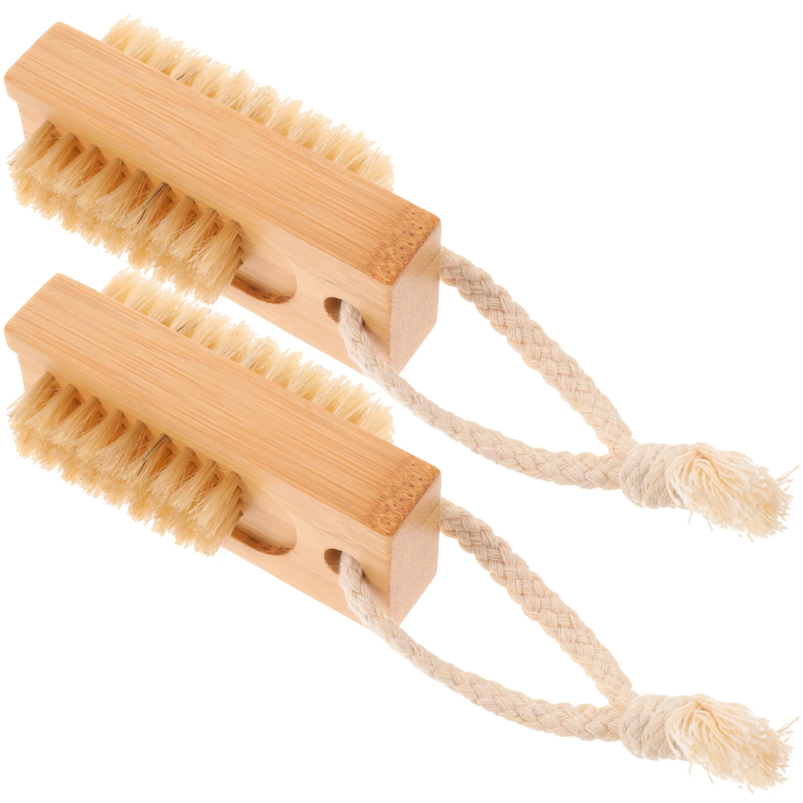 

2 Pcs Nail Cleaning Brush Manicure Brushes Nails Small Tools Cleaners Dust Bristles Bamboo Fingernail