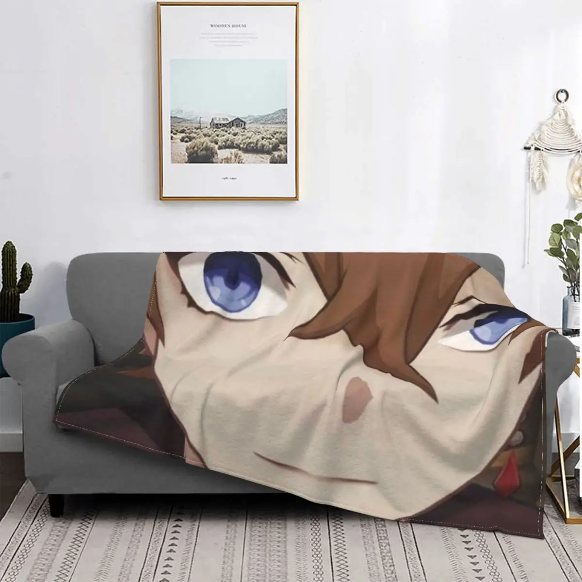 Childe Genshin Impact Blanket Flannel Spring Autumn Anime Breathable Super Warm Throw Blankets for Bedding Travel Bedding Throws