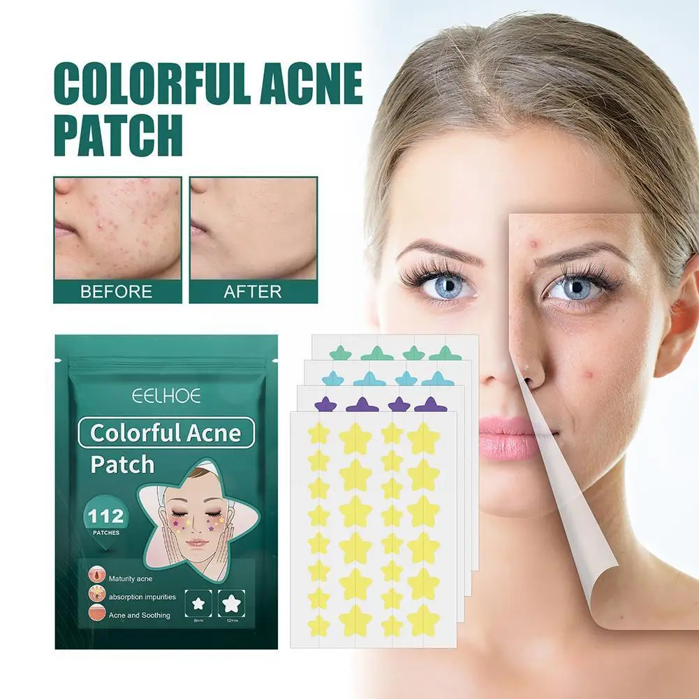 

Acne Patch Mini Star Invisible Acne Removal Pimple Stickers Face Concealer Face Spot Skin Care Patch Acne Pimple 112patches K3L9