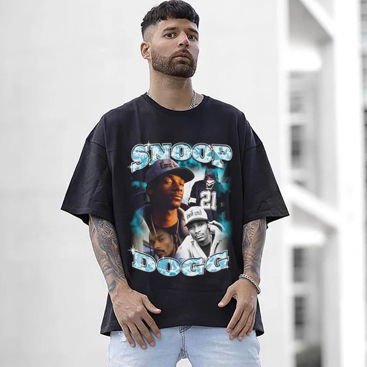 

Rapper Snoop Dogg Tupac Graphic T-Shirt Ice Cube J Cole World Hip Hop Quality Cotton Short Sleeve T Shirts Men Oversized Tops
