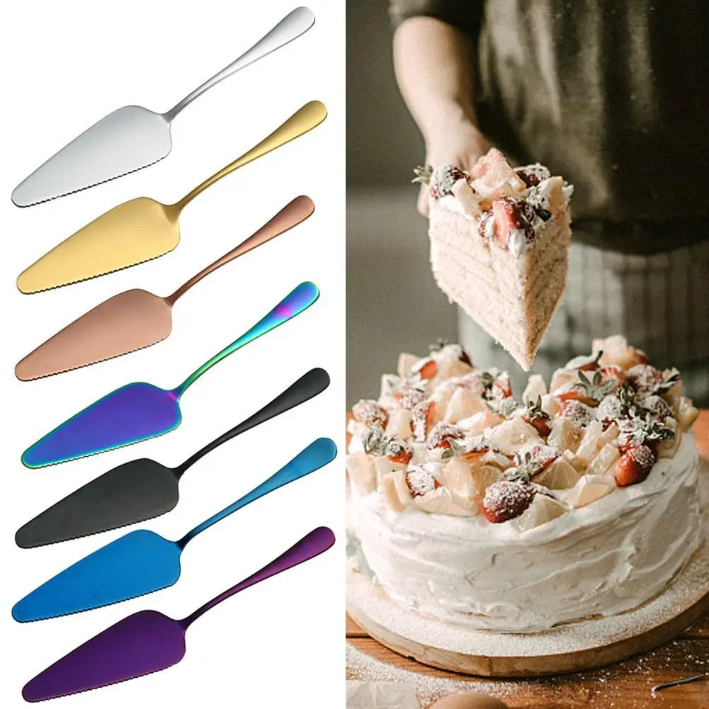 

Новая красочная лопатка из нержавеющей стали с зубчатыми краями для торта, лопатка для пирога, пиццы, лопатка для торта, кухонные инструменты для выпечки