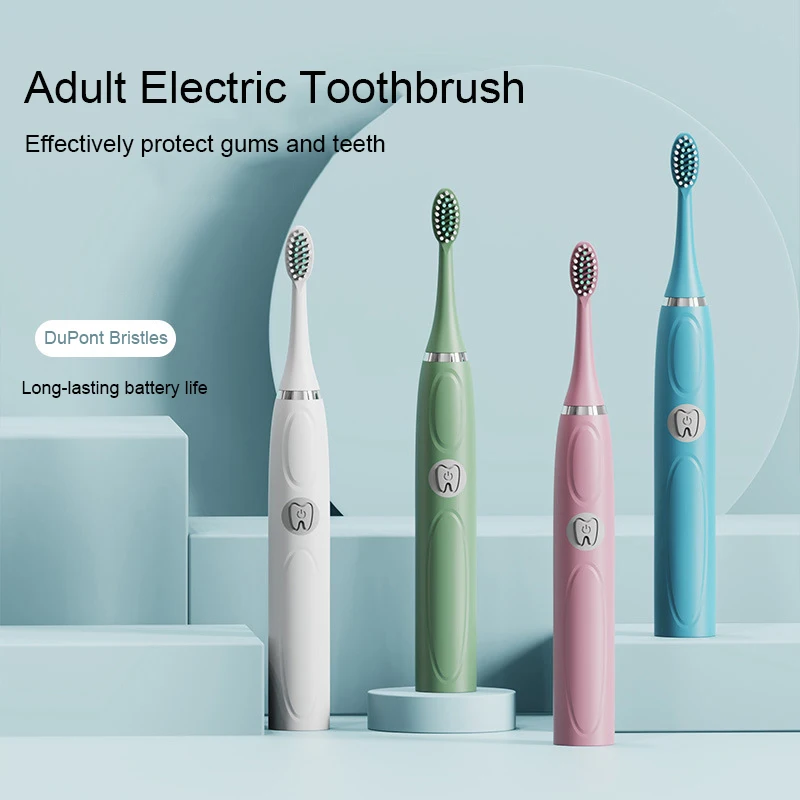 Sonic Electric Toothbrush for Adults Children Ultrasonic Automatic vibrator Whitening IPX7 Waterproof 3 Brush Head Battery Type