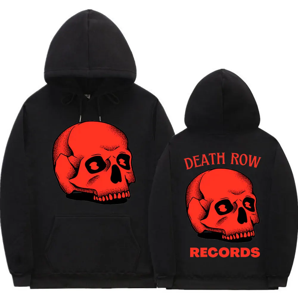 

Death Row Records Tupac 2Pac Double Sided Print Hoodie Quality Men Women Hip Hop Sweatshirt Men's Skeleton Skull Vintage Hoodies