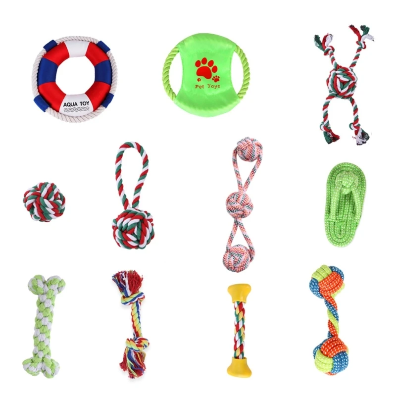 

11 Packs Dog Rope Toy Colorful Dog Chew Toy Cotton Rope Tug Toy for Dog new