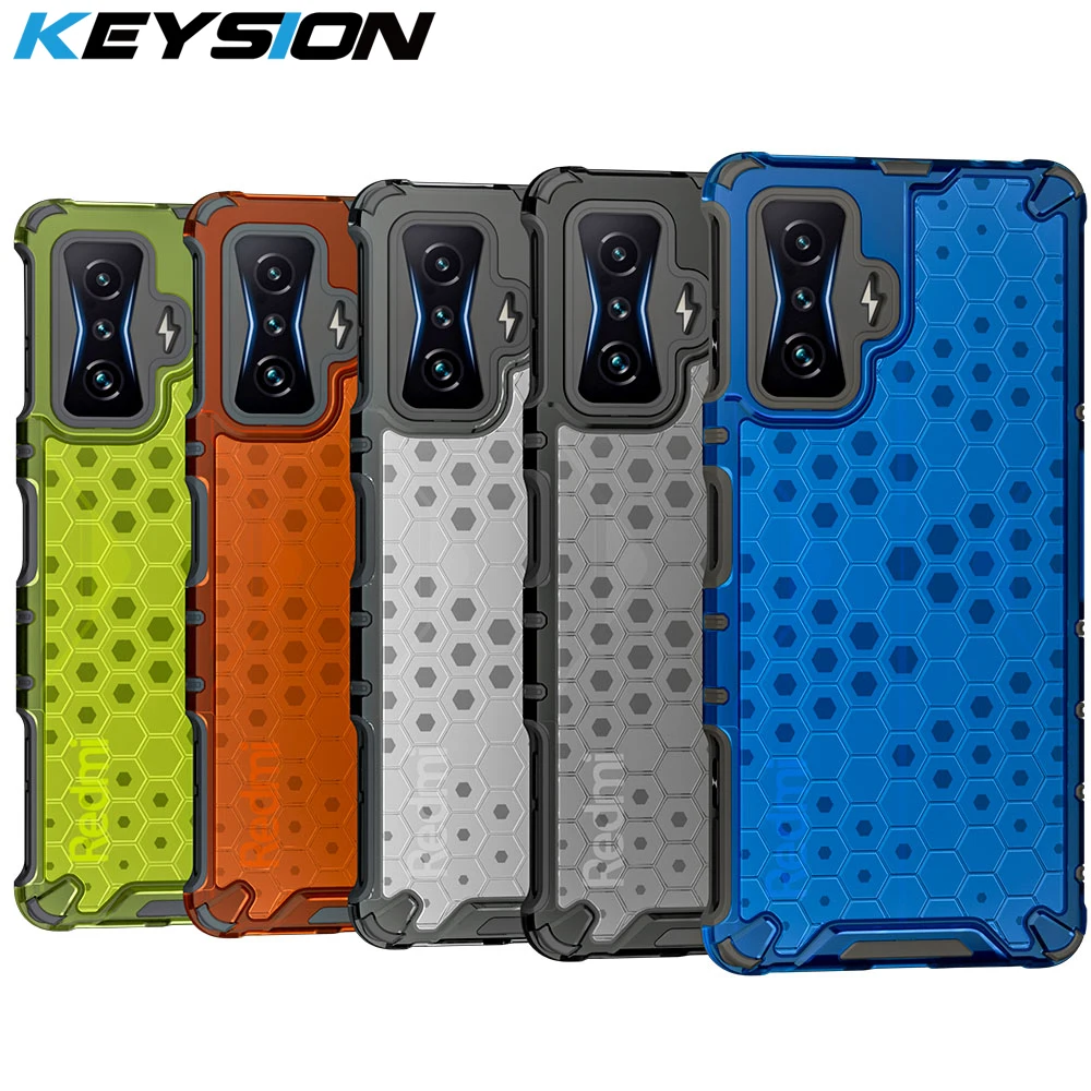 

Противоударный армированный чехол KEYSION для POCO F4 GT F3 5G, прозрачная сотовая накладка на заднюю панель телефона для Xiaomi Redmi K50 Gaming K40 Pro