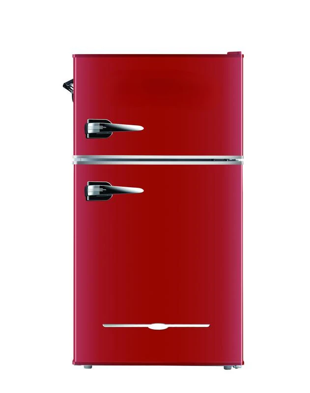 

3.1 Cu Ft 2 Door Retro Refrigerator With Side Opener Retro , Glass , Red, HBF3220