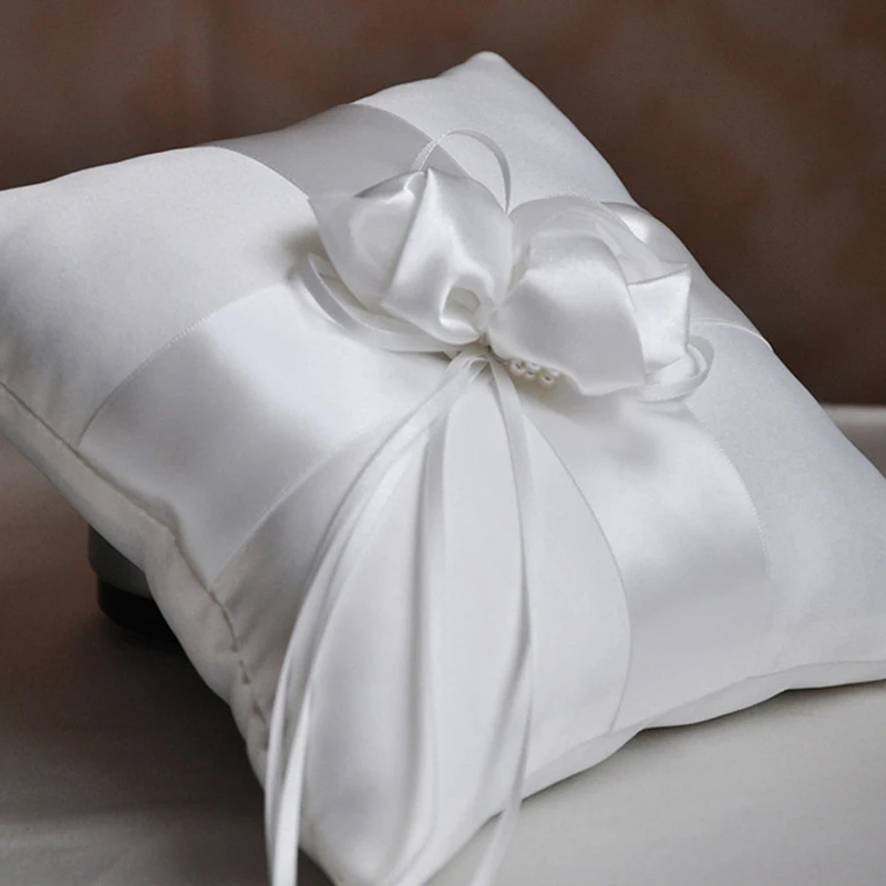 

Ring Pillow Cushion Bearer With Ribbons New Bridal Wedding Ceremony Pocket WhiteCross Bud Ring Pillow Wedding Ring Setting Decor