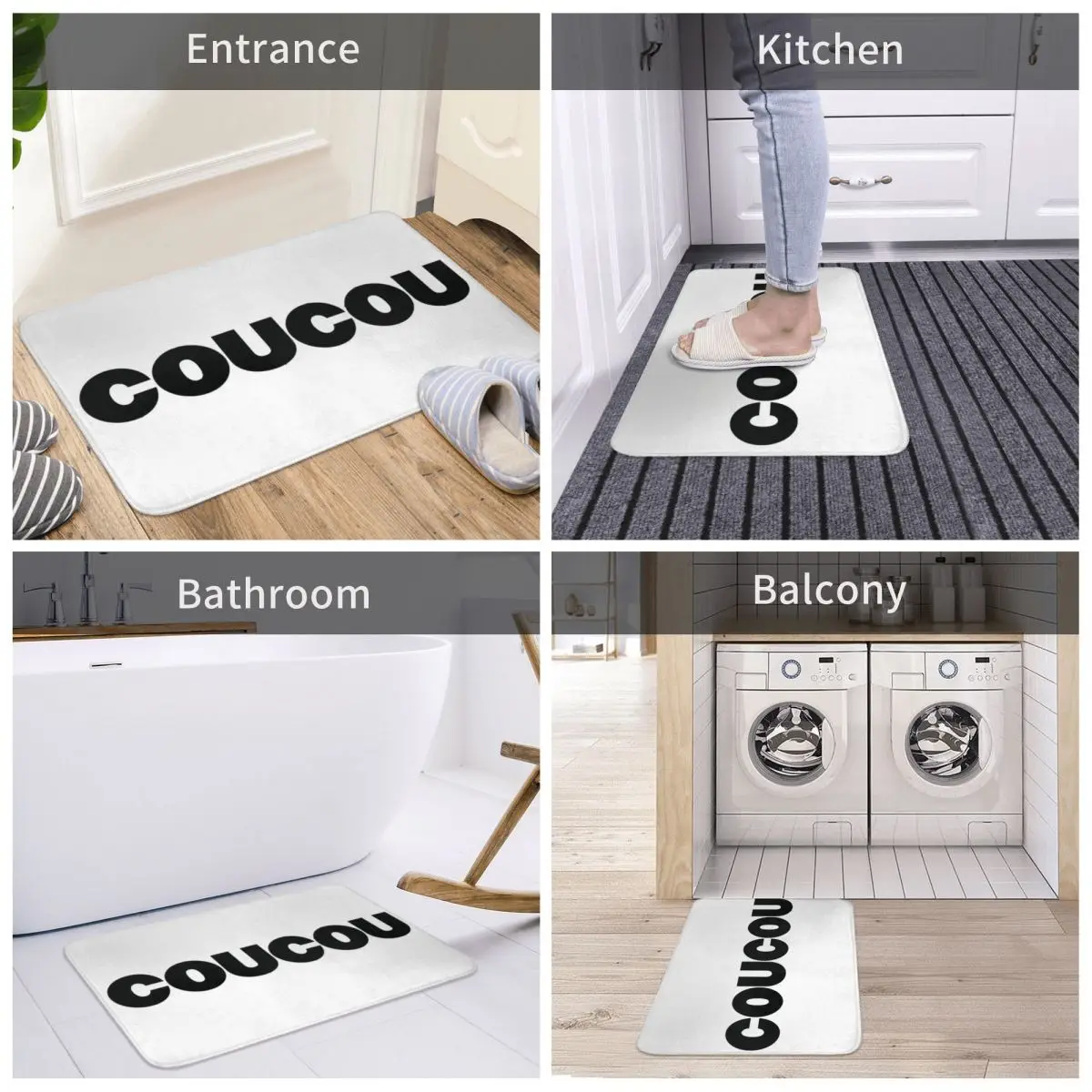 

Bath Mat Coucou Decor 3D Rug Carpet Doormat Non-slip Entrance Living Room Home Kitchen Antiwear Bedroom Equipment