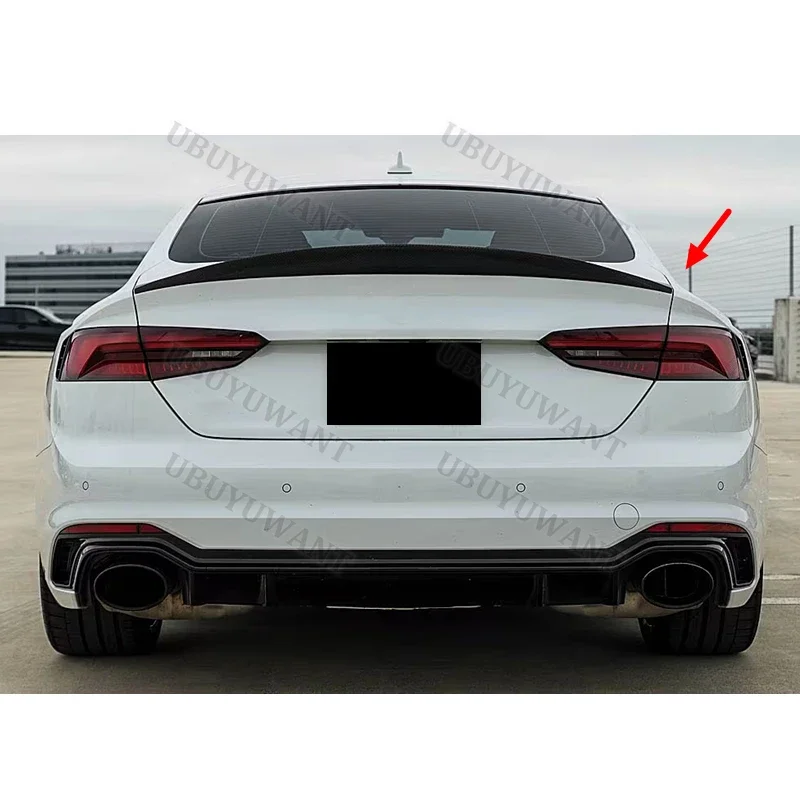 Фото Для AUDI A5 S5 RS5 B9 2-дверное/4-дверное купе, в стиле S5, 2017-2023, задний спойлер на багажник, верхний спойлер-диффузор, автозапчасти №1