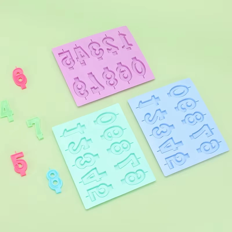 3D арабский номер день рождения свечи силиконовые формы DIY изготовление помадки