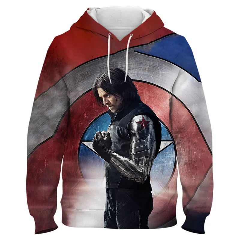 

Men's Oversize Sweatshirt Spring Autumn Casual Women Hoodies Streetwear Marvel Winter Soldier 3D Print Children Clothes Tops