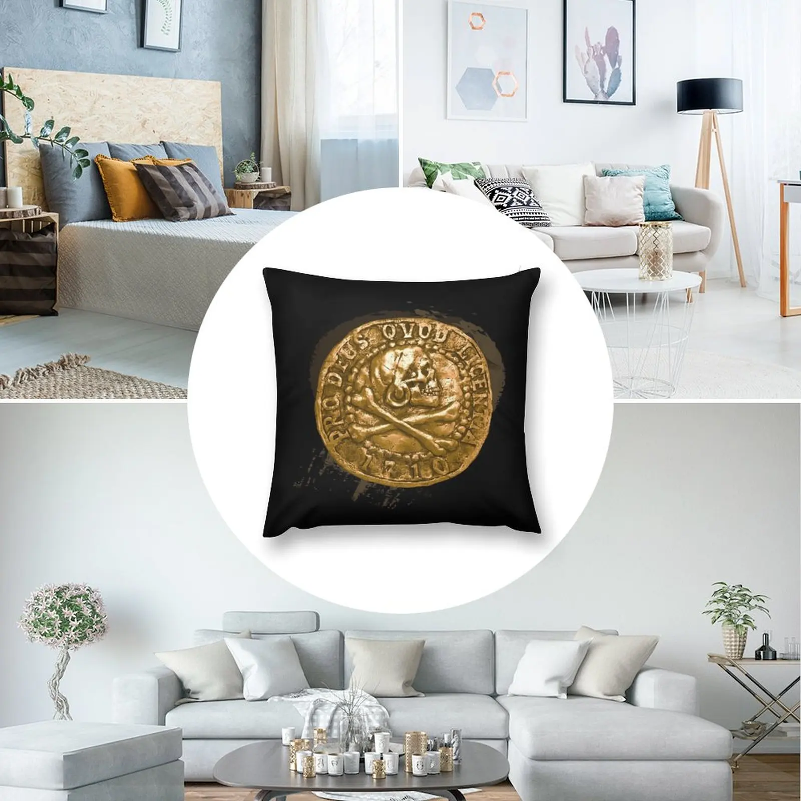 Декоративные наволочки с изображением монет пиратской монеты для диванов