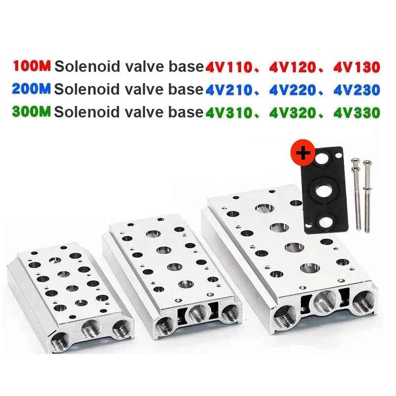 Пневматические СОЛЕНОИДНЫЕ клапаны 4V110 4V210 4V310 выпускной коллектор воздуха 100 м 200