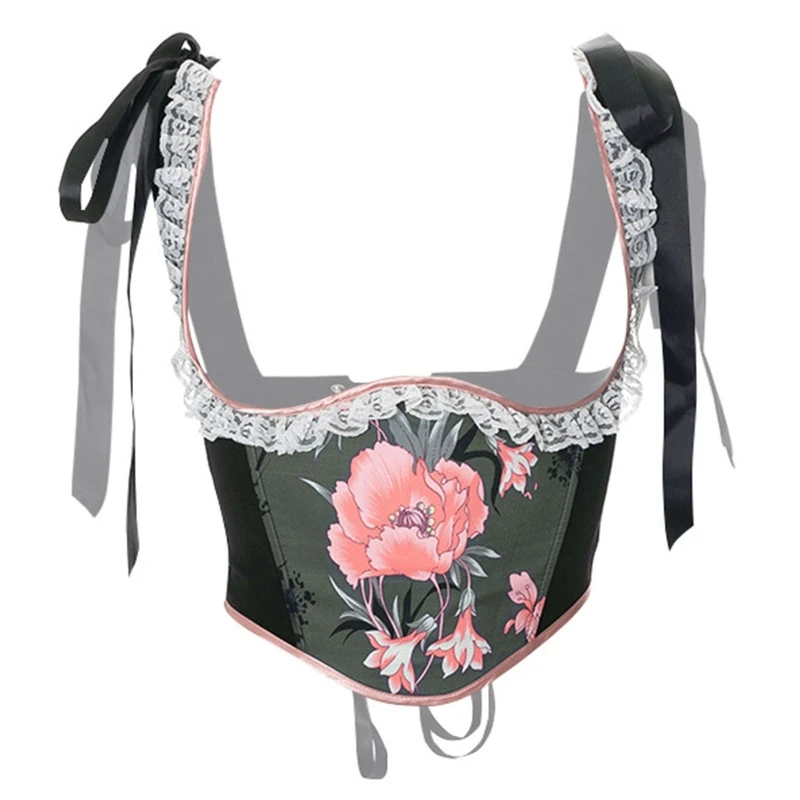 

Waist Cincher For Clothes Vintage Floral Painting Bustier Corset Shaping Girdles