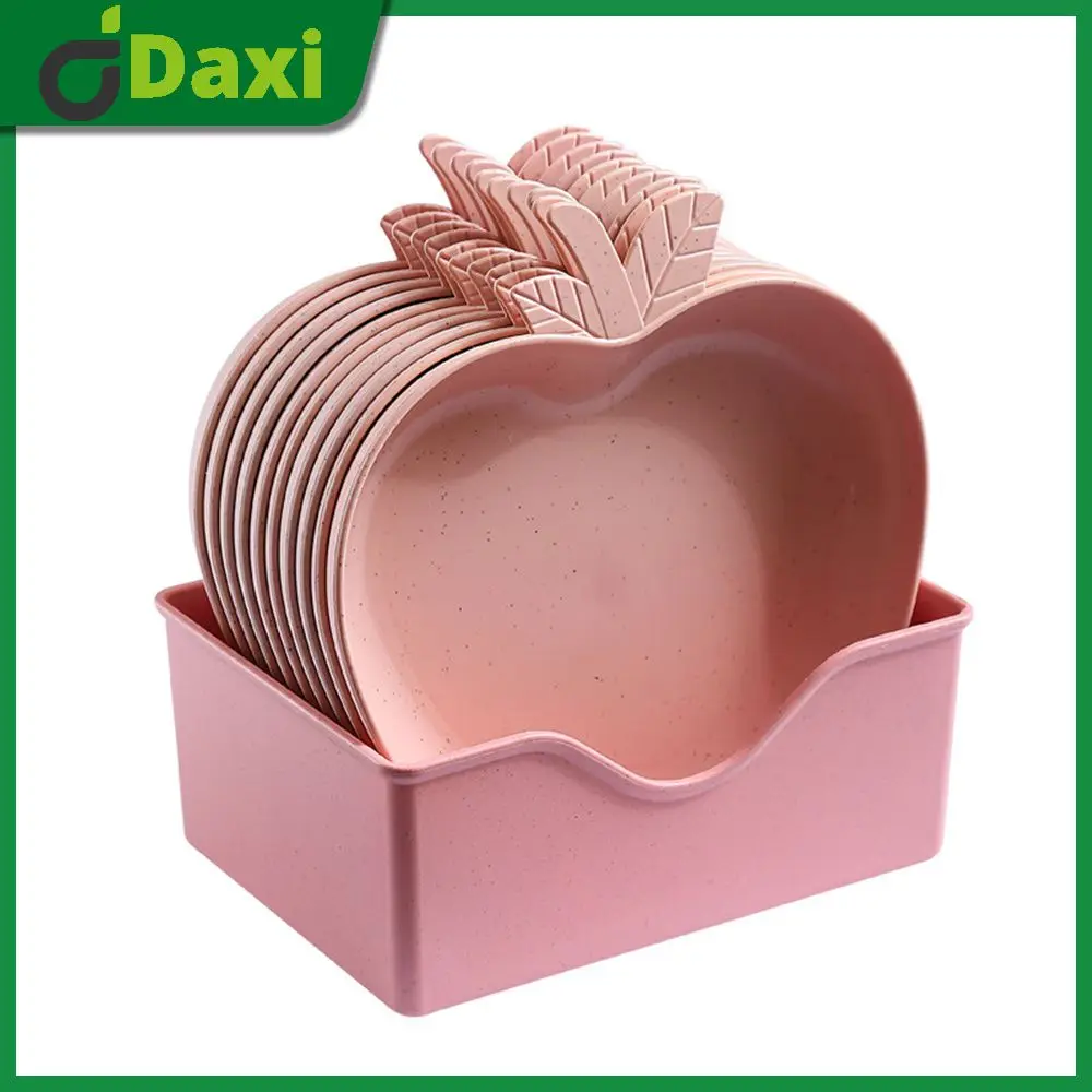 

Multifunctional Vegetable Fruit Plate Wheat Platycodon Plastic Apple Plate 2023 Baby Snack Plate Kitchen Tool Creative Cutlery