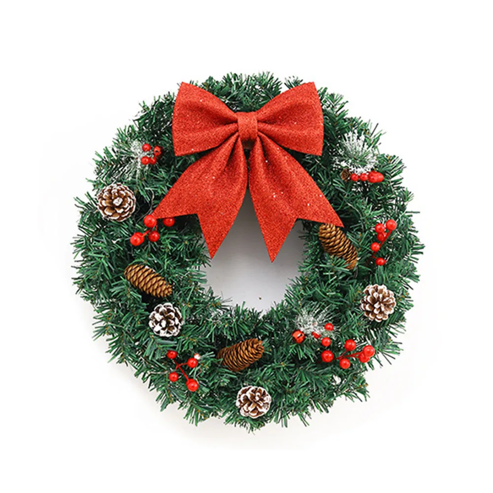 

Bow Christmas Simulate Wreath Christmas Garland Artificial Plant Wreath Garland Christmas Xmas Tree Festival Thanksgiving Decor