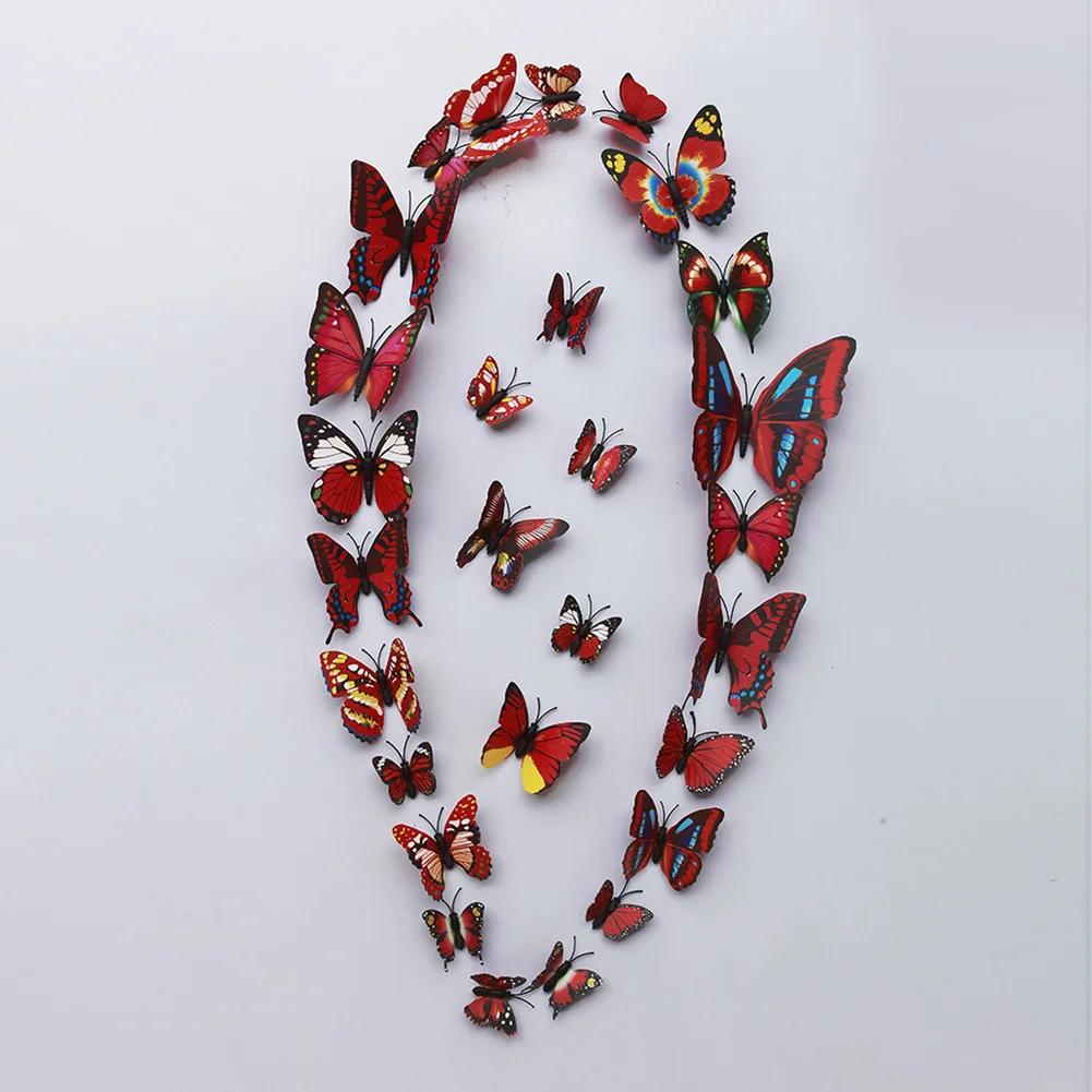 

48Pcs 3D Butterfly Wall Sticker W/ Paper Clips PVC For Home Decor Christmas Wedding Birthday Graduation Retirement