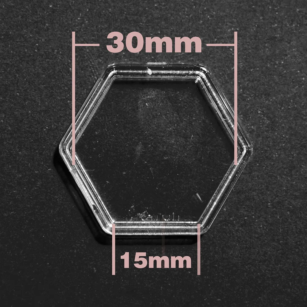 

8Pieces Hexagon Clear Plastic Acrylic Protector Containers Case For Token Collection Board Game Holder Boxes