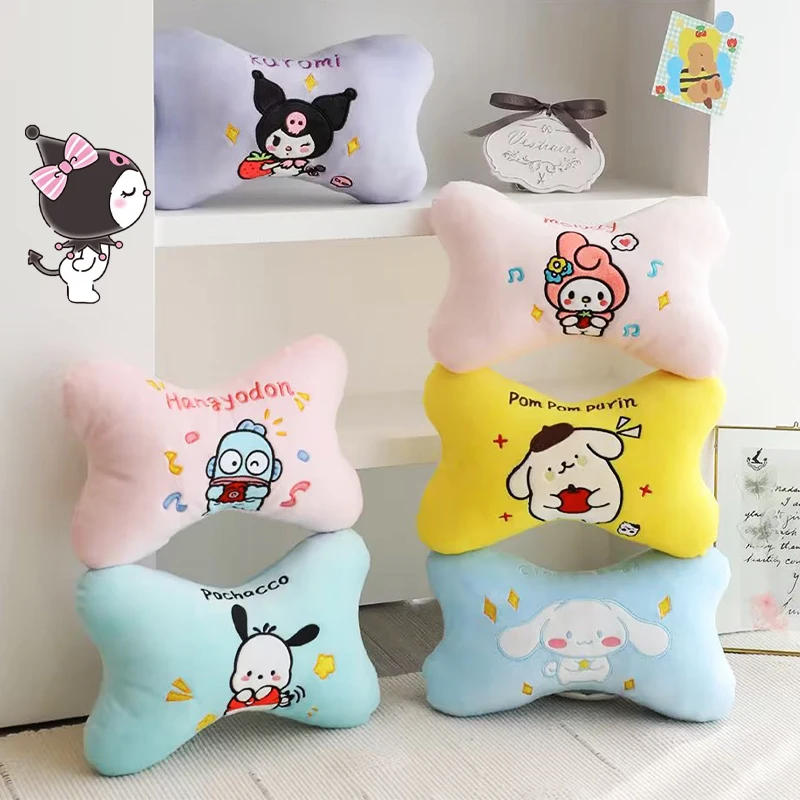 

Kawaii Sanrio Kuromi Car Headrest Anime Cartoon Cinnamoroll Cute Soft Stuffed Plush Car Neck Pillow Accessories Girls Gifts