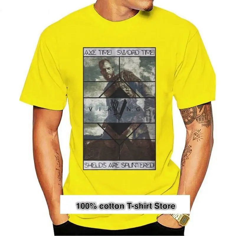

Camiseta oficial de Vikings, camiseta de Hache, Sword Time, Ragnar, Lothbrok, Floki, 2021 de algodón, camiseta de moda