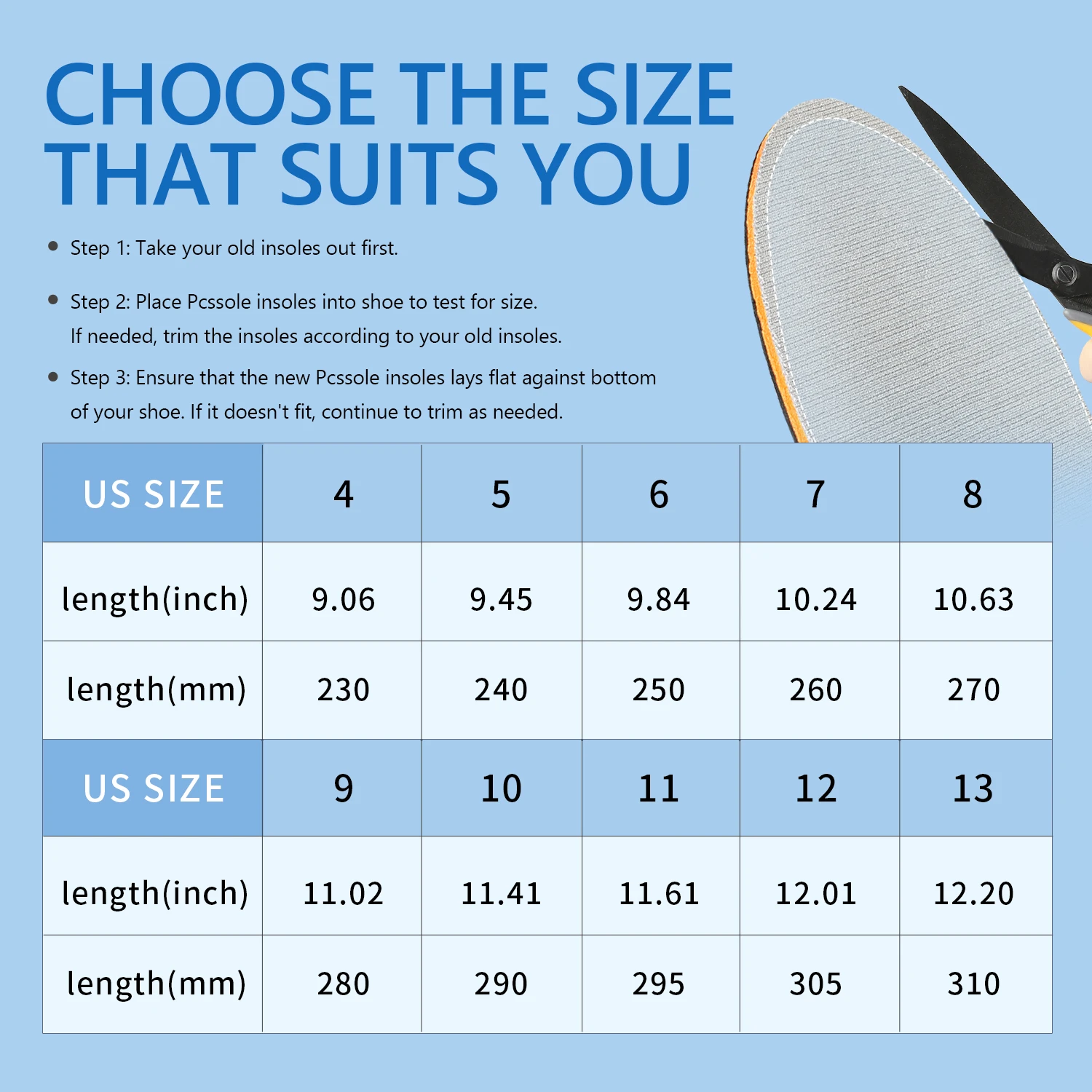 PCSsole Severe Flat Foot Orthopedic Insoles for The Feet Plantar Fasciitis Plascitis Arch Support Orthotic Insoles For Men Women